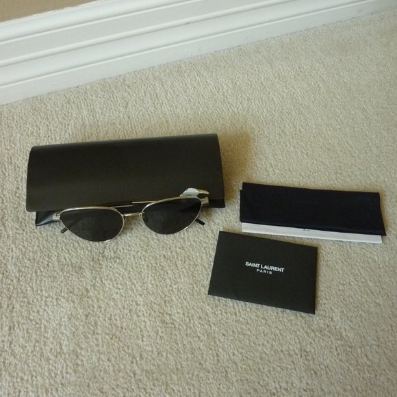Saint Laurent Metal Cat-Eye Sunglasses (Model SL 310) - Silver/Black main image 7